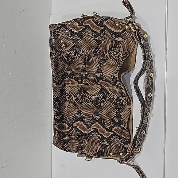 Stuart Weitzman Python Hobo Studded Shoulder Bag beige black - Picture 4 of 9